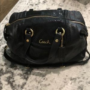 Coach Ashley Leather Satchel | Black on Black